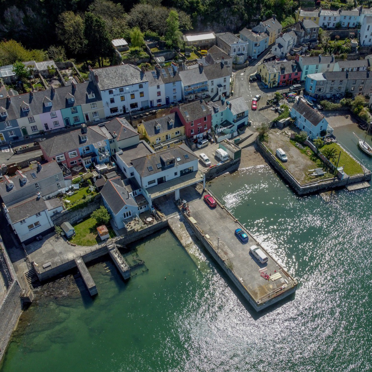 Drift boathouse, Plymouth, Exterior aerial